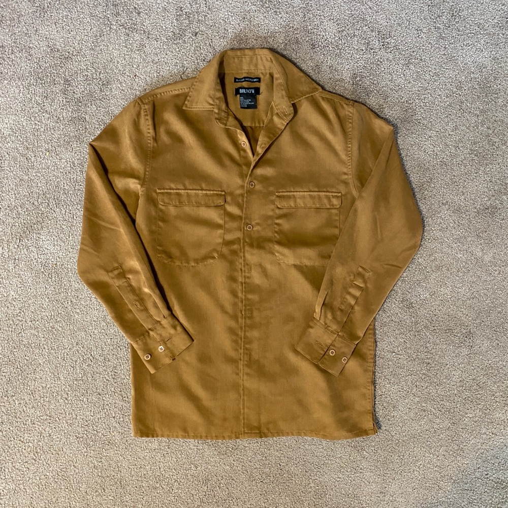 Tan Suede Button-down